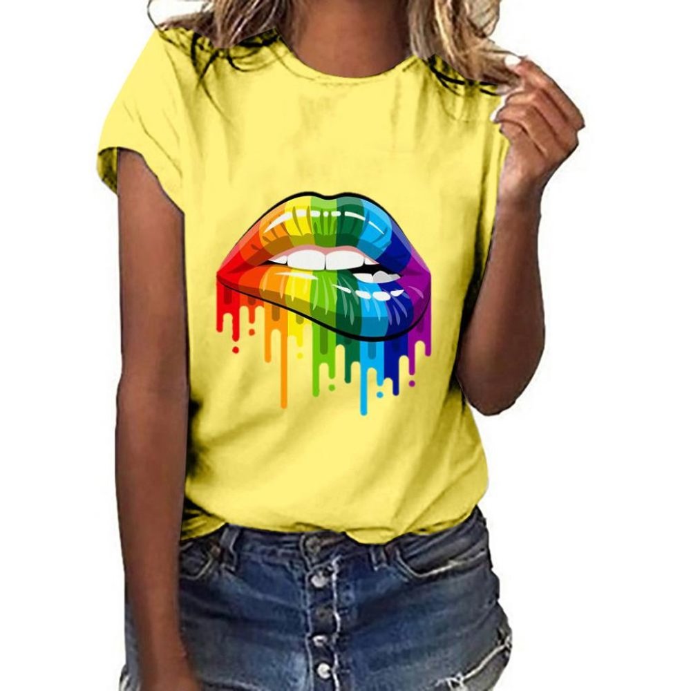 Lips Gesture Print T shirt( Branded Wear For Less)